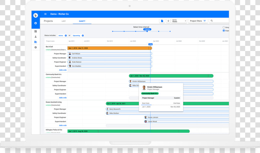 Bridgit Bench Workforce Management Project Gantt  HD Png DownloadTransparent PNG