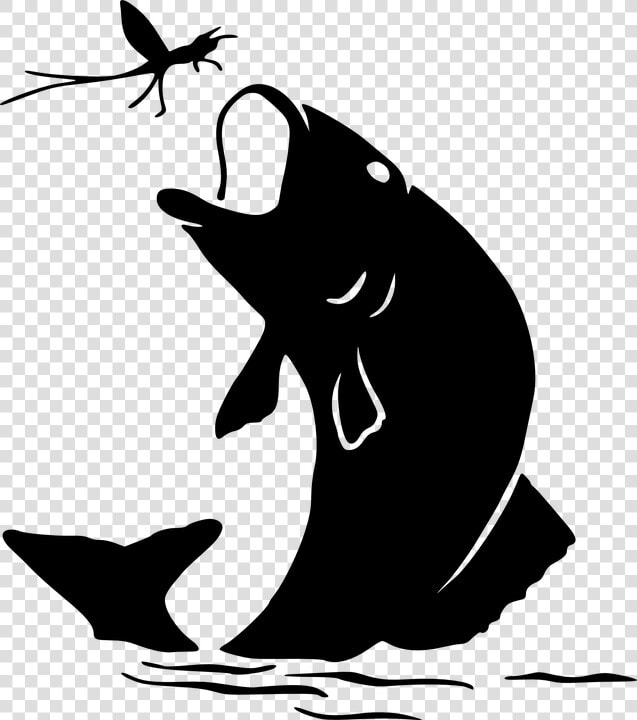 Transparent Bass Fish Png   Fish Jumping Out Of Water Silhouette  Png DownloadTransparent PNG