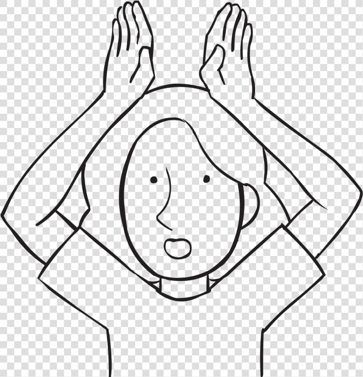 Person Holding Two Hands Above Head As If They Were   Sketch  HD Png DownloadTransparent PNG