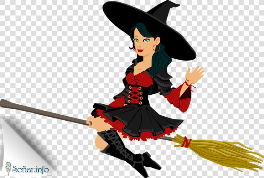 Escobas   Witch Flying  HD Png DownloadTransparent PNG