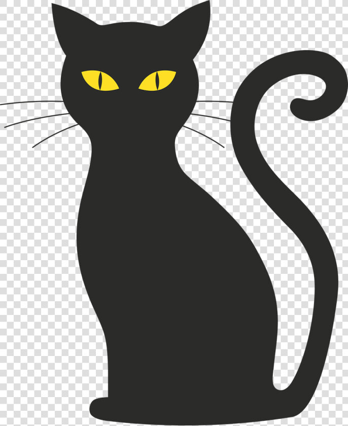 Black Cat Kitten Halloween Image   Black Cat Silhouette  HD Png DownloadTransparent PNG