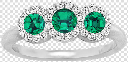 Spark Creations Three Stone Emerald  amp  Diamond Ring   Engagement Ring  HD Png DownloadTransparent PNG