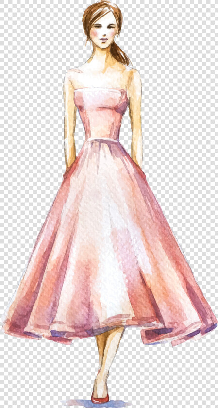 Transparent Female Models Png   Dress Fashion Drawing Model  Png DownloadTransparent PNG