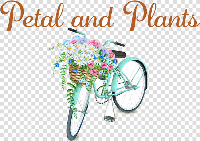 Petal And Plants   Outdoor Pillows With Bicycles  HD Png DownloadTransparent PNG