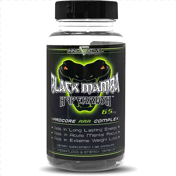 Black Mamba 90 Capsulas Innovative Labs   Black Mamba Hyper Rush  HD Png DownloadTransparent PNG