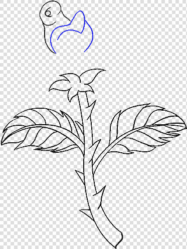 Drawing Png Rose   Draw A Flower Stem With A Leaf  Transparent PngTransparent PNG