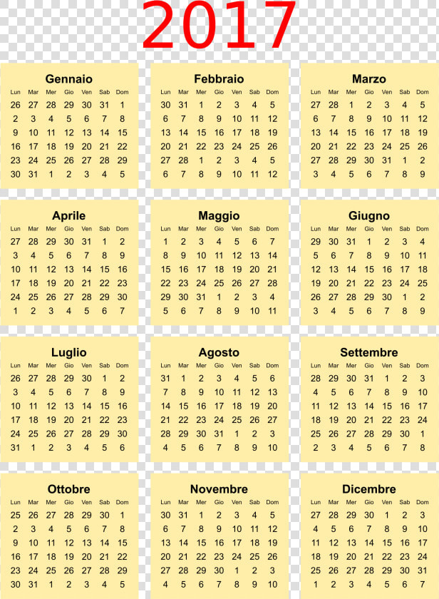 Calendario 2017 En Png   Png Download   Printable Free Printable Calendar 2020  Transparent PngTransparent PNG