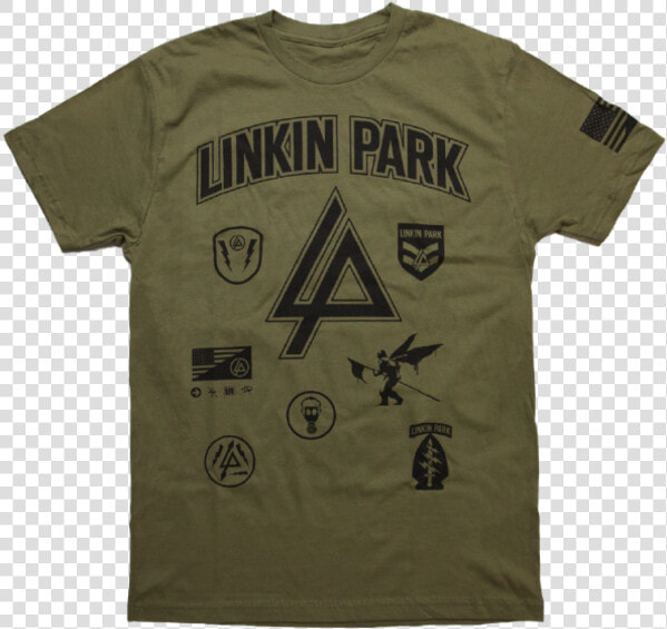 Lp Patches Military Green Tee   Accesorios De Linkin Park  HD Png DownloadTransparent PNG