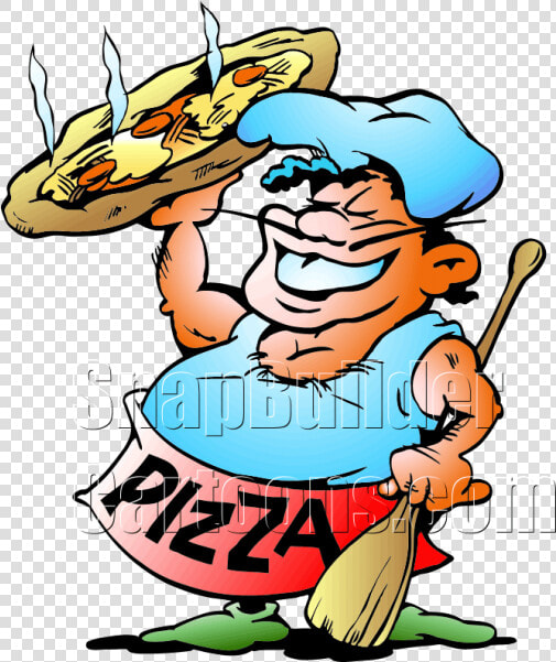 Pizza Baker Holding Pizza Pie   Pizza Baker Comic  HD Png DownloadTransparent PNG