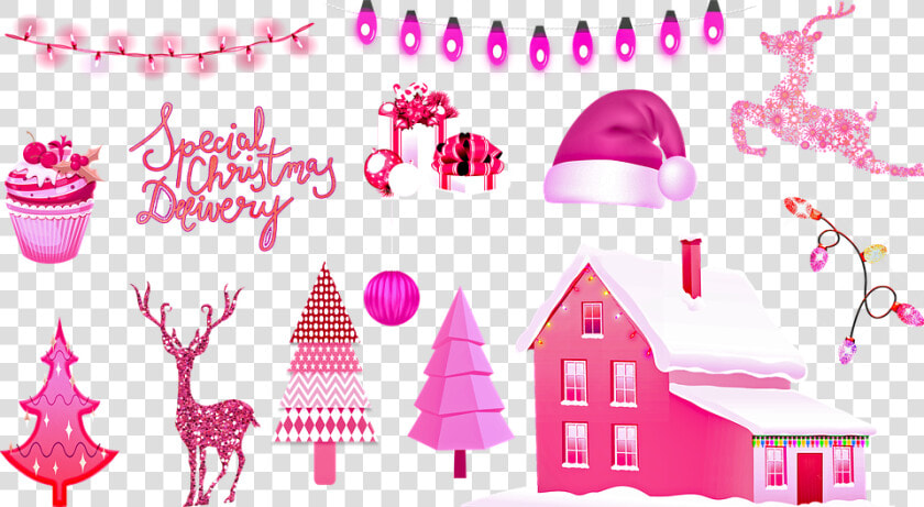 Pink Christmas  Christmas  Pink Lights  Decoration  HD Png DownloadTransparent PNG