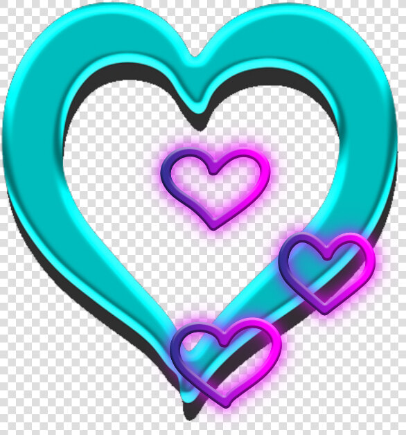  mq  green  purple  hearts  heart  neon   Heart  HD Png DownloadTransparent PNG