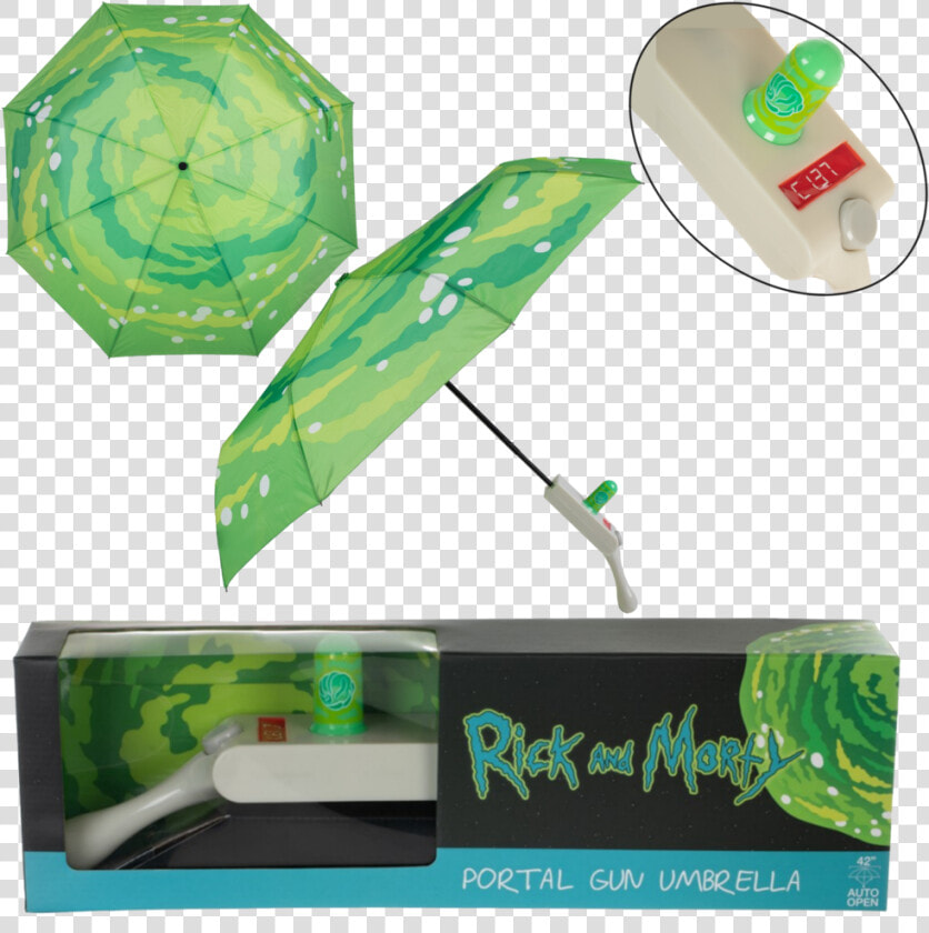 Rick And Morty Portal Gun Compact Umbrella Data  HD Png DownloadTransparent PNG