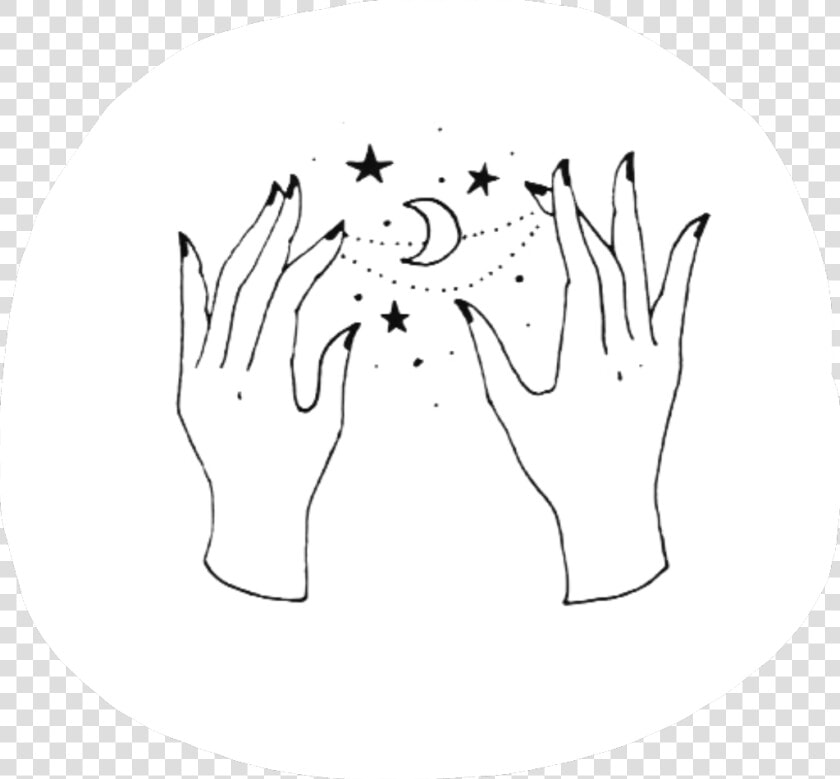  freetoedit  sticker  hand  hands  star  moon  universe   Moon And Star Drawing Aesthetic  HD Png DownloadTransparent PNG