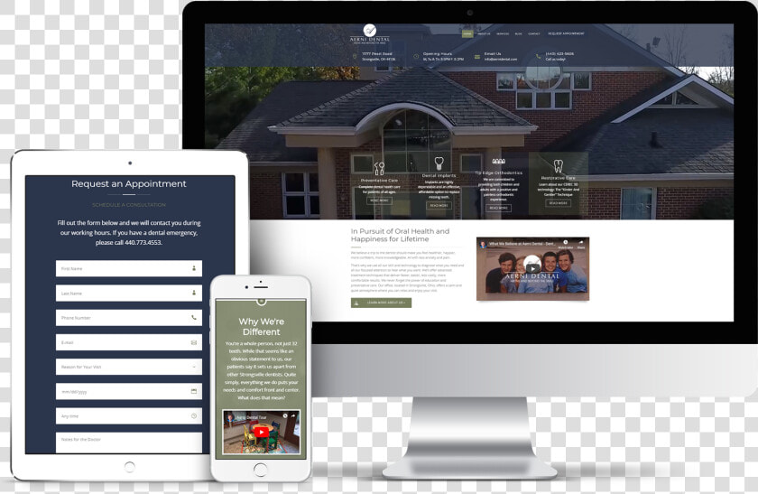 Aerni Dental Website Mockup   Andy Hafell Passive Affiliate 2019  HD Png DownloadTransparent PNG