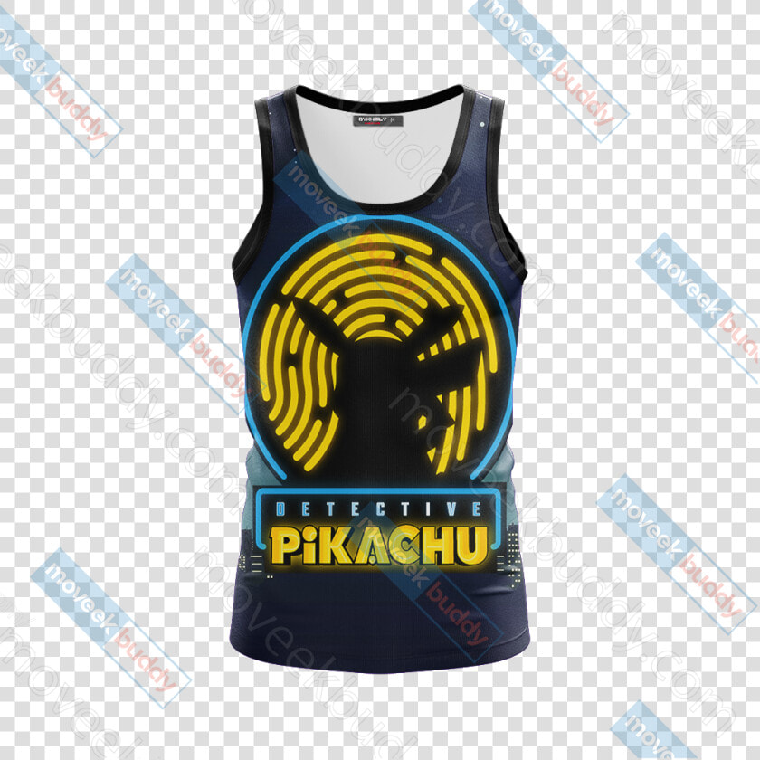 Pokemon Detective Pikachu Unisex 3d Tank Top   Detective Pikachu T Shirt  HD Png DownloadTransparent PNG