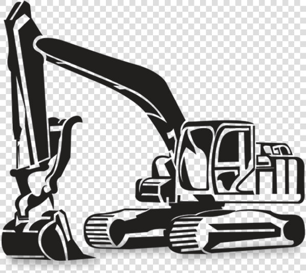 Excavator Backhoe Earthworks Machine Clip Art   Excavator Clipart Black And White  HD Png DownloadTransparent PNG