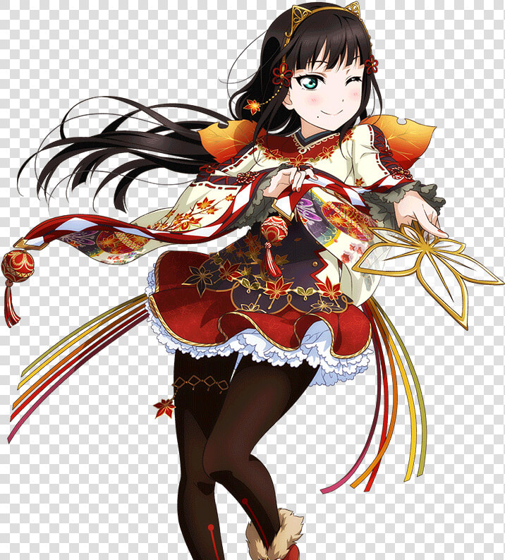  anime  manga  girl  cute  kawaii  autumn  fall  leaves   Love Live Autumn Dia  HD Png DownloadTransparent PNG