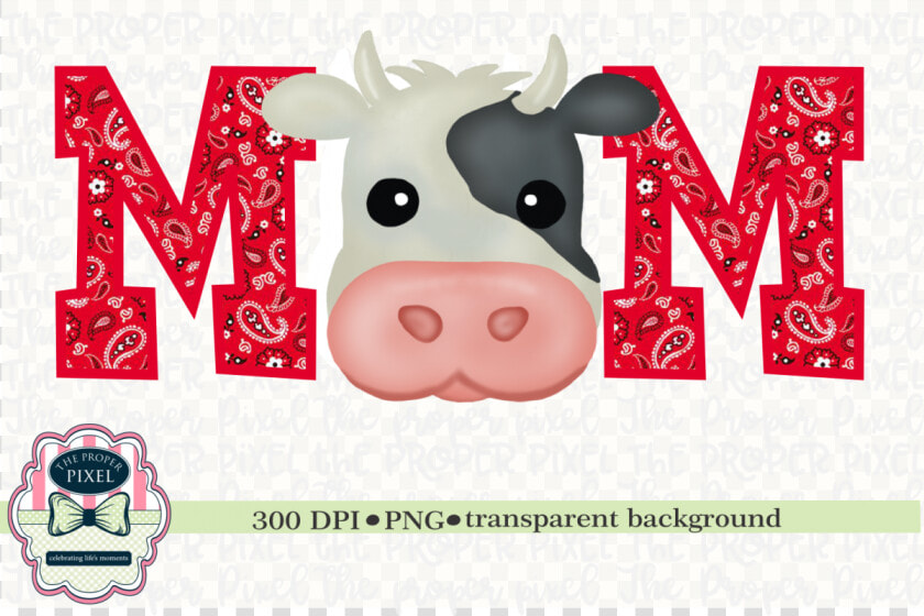 Watercolor Mom Cow Birthday Two  Black Cow Example   Christmas Red Truck Printable  HD Png DownloadTransparent PNG