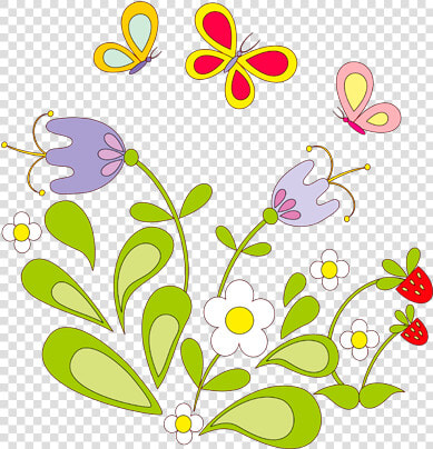 Flores Con Mariposas Para Decorar  HD Png DownloadTransparent PNG