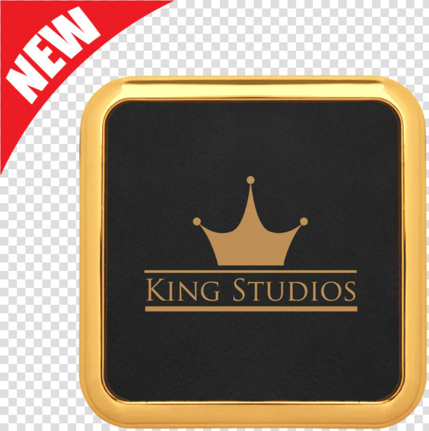 Square Black Leatherette Coaster With Gold Edge   Emblem  HD Png DownloadTransparent PNG