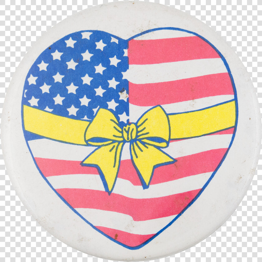 American Flag Heart Cause Button Museum   Usa Flag  HD Png DownloadTransparent PNG