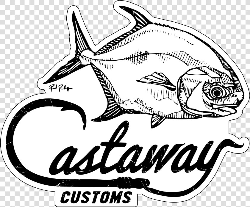 Transparent Fishing Lure Clipart Black And White   Castaway Customs Logo  HD Png DownloadTransparent PNG