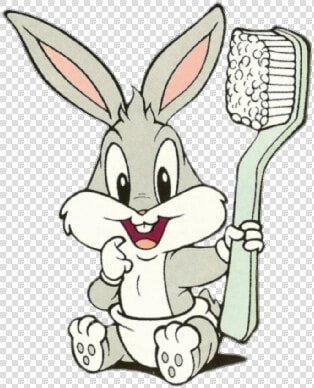 Baby Bugs Bunny Holding Giant Toothbrush  HD Png DownloadTransparent PNG