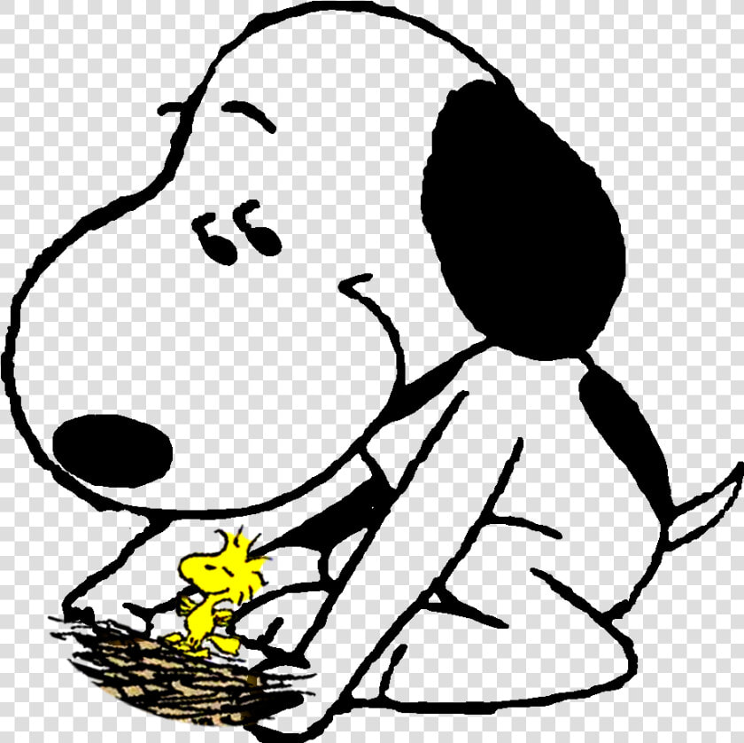 Transparent Snoopy Sleeping Png   Snoopy Cuidando A Woodstock  Png DownloadTransparent PNG