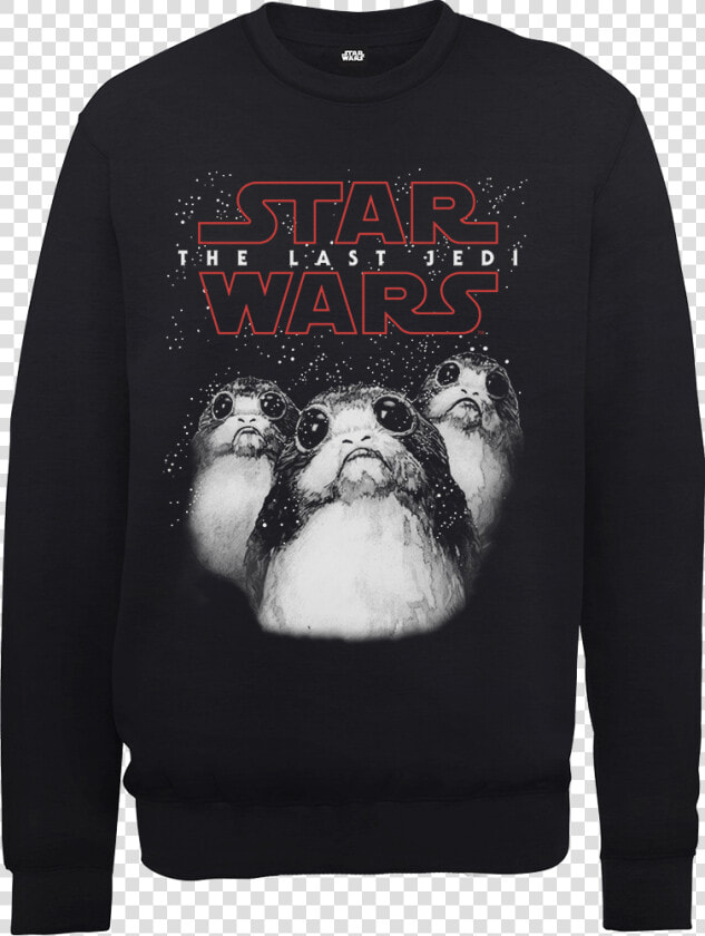 Star Wars The Last Jedi Porgs Black Sweatshirt   Mono Sketch Of Iron Man  HD Png DownloadTransparent PNG