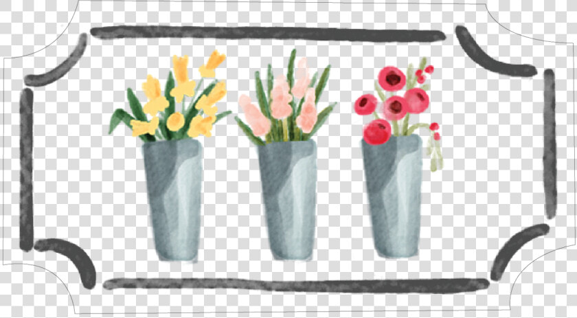 Flower Pots Flat Card Print  amp  Cut File   Bouquet  HD Png DownloadTransparent PNG