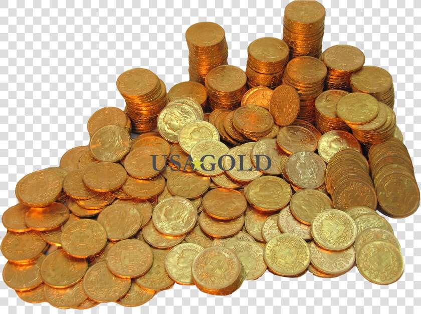 Photo Of Large Pile Of Swiss 20 Franc Helvetia Gold   Cash  HD Png DownloadTransparent PNG