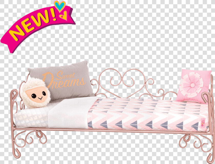 Sweet Dreams Scrollwork Bed For 18 inch Dolls   Our Generation Doll Franco  HD Png DownloadTransparent PNG