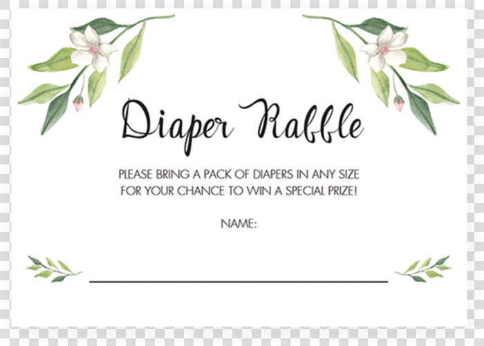 Green Foliage Baby Shower Diaper Raffle Tickets Printable   Diaper Raffle Tickets Template  HD Png DownloadTransparent PNG