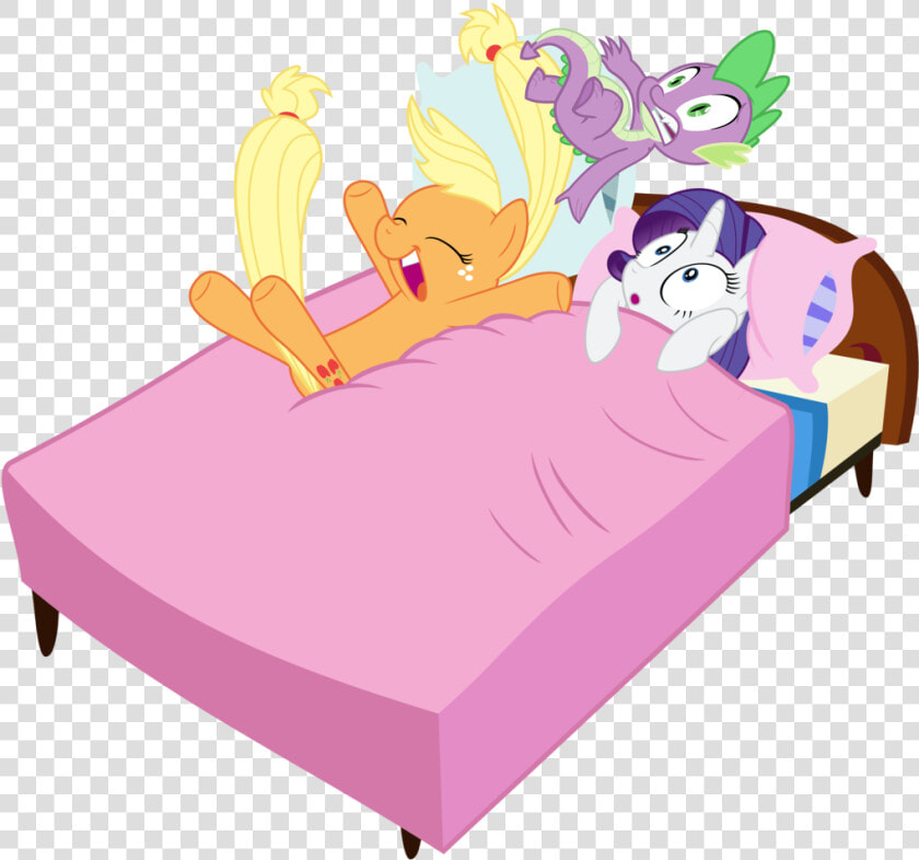 Blanket Vector Cartoon Pillow   Applejack And Rarity Same Bed  HD Png DownloadTransparent PNG