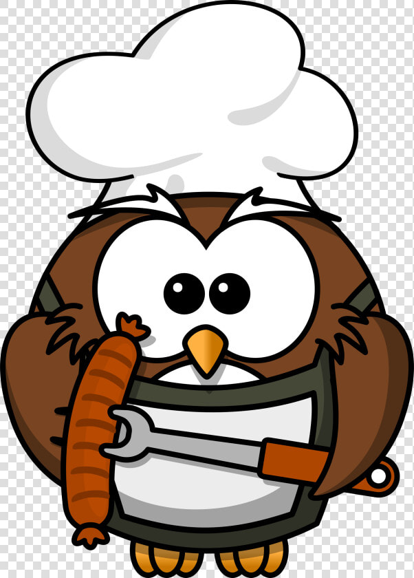 Owl With Sausage Clip Arts   Owl Cooking Clipart  HD Png DownloadTransparent PNG