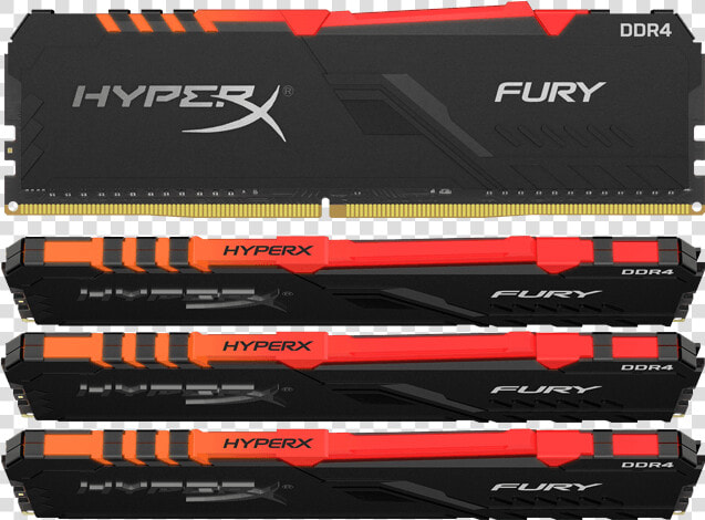 64gb Kit Hyperx Fury Rgb Ddr4 2666mhz  Cl16  Black    Kingston Hyperx Fury Rgb Ddr4  HD Png DownloadTransparent PNG