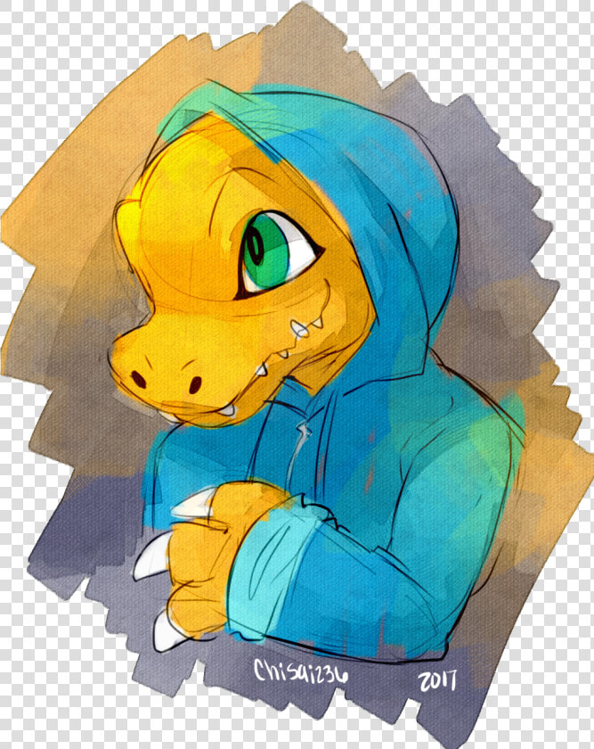 “ Agumon In A Hoodie A Tamersona Doodle For A Friend   Cartoon  HD Png DownloadTransparent PNG