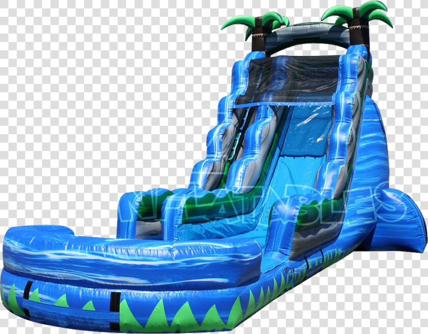 The Blue Crush Inflatable Water Slide   22 Feet Water Slide  HD Png DownloadTransparent PNG