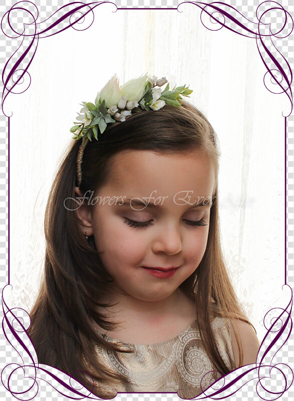 Silk Artificial Flower Girl Head Band Floral Head Piece   Rustic Flowers Engagement Cake  HD Png DownloadTransparent PNG