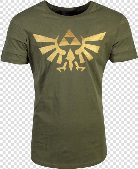 Zelda Hyrule Crest Green T Shirt   Legend Of Zelda  HD Png DownloadTransparent PNG