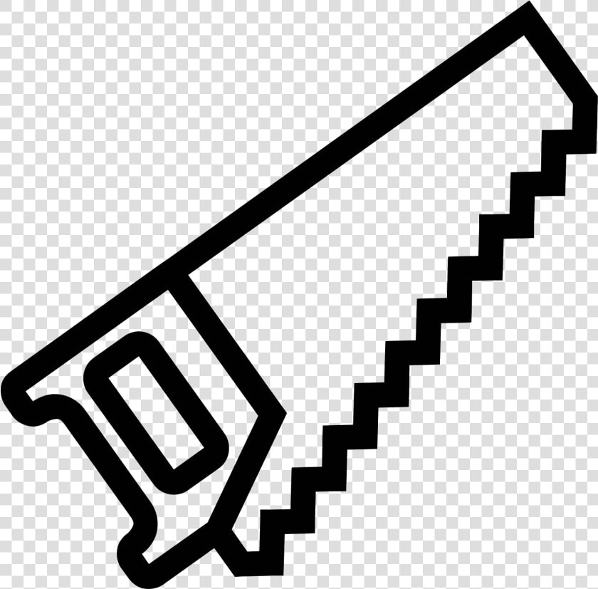 The Icon For A Saw Is A Handheld  Manual Saw That Is   Outline Of A Saw  HD Png DownloadTransparent PNG