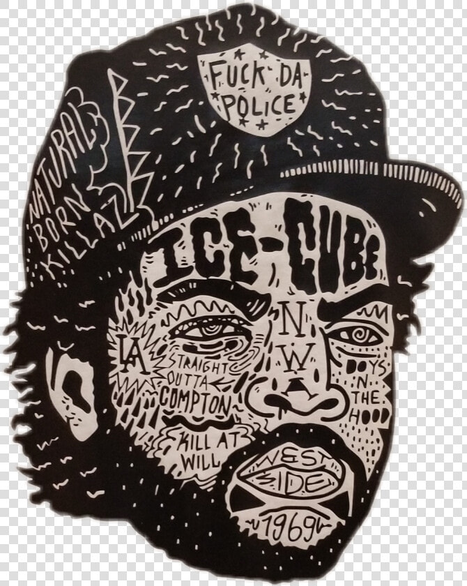  icecube  rapper  rap  fuckthepolice  hiphop   Hip Hop Art Black And White  HD Png DownloadTransparent PNG