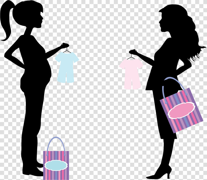 Black Silhouette Woman Purple Shopping Bag Clipart   Organized And Unorganized Sector  HD Png DownloadTransparent PNG