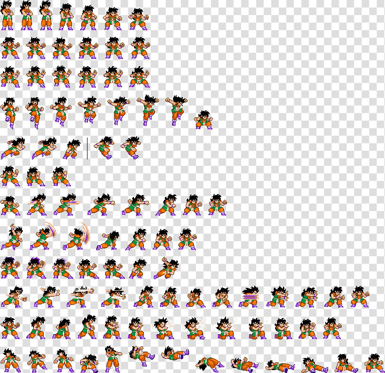 Gba Dbaa Yamcha   Sprite Sheet Dragon Ball Png  Transparent PngTransparent PNG