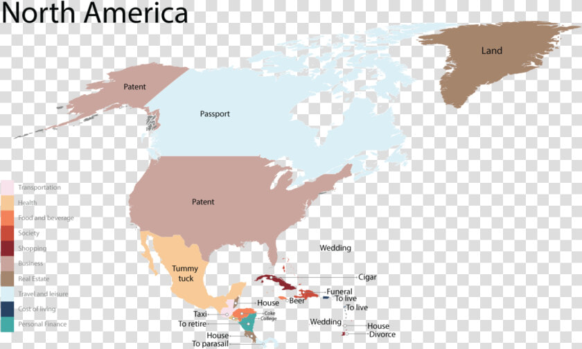 Map Of The Most Googled Products In North America   One Country In North America  HD Png DownloadTransparent PNG