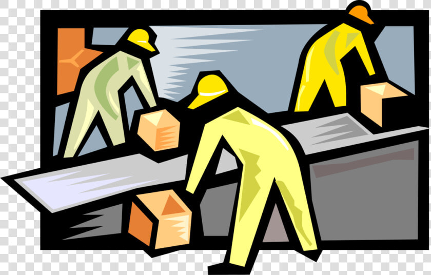 Vector Illustration Of Assembly Line Factory Workers   Selling Cost And Production Cost  HD Png DownloadTransparent PNG