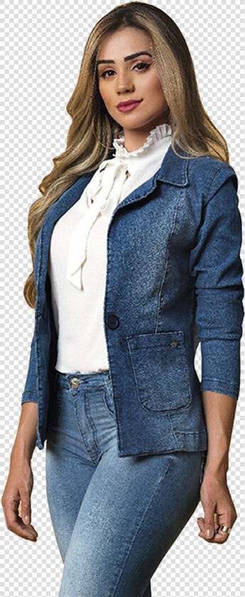 Blazer With Jeans Png Background   Blazer Feminino Jeans Comprar  Transparent PngTransparent PNG