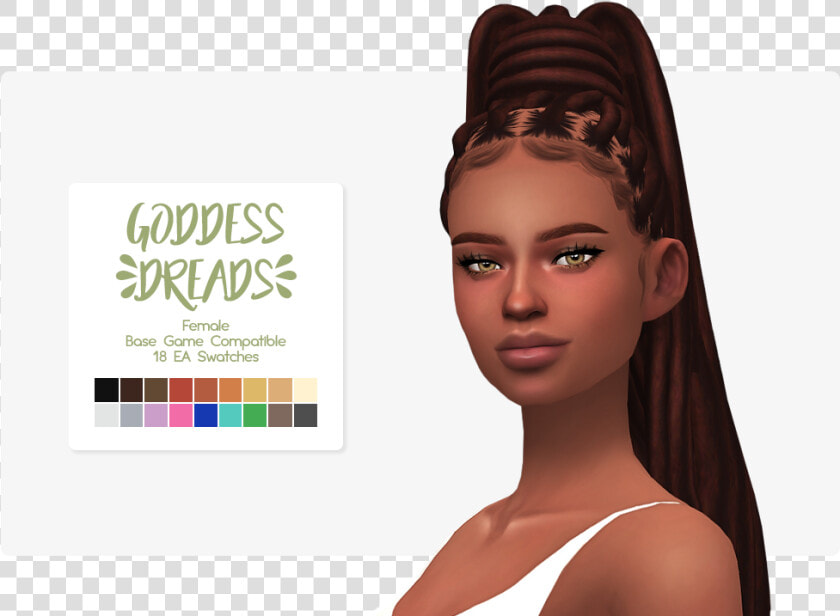 After Adding Maxis Match Colors  amp  Textures   Sims 4 Dread Hair  HD Png DownloadTransparent PNG