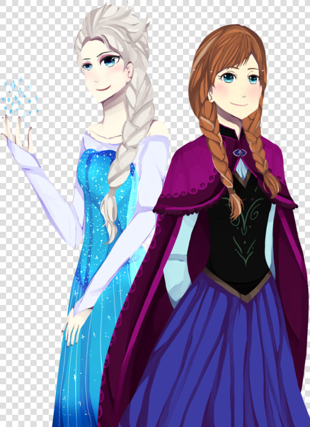 Anna Drawing Queen Elsa   Anime Frozen Elsa And Anna  HD Png DownloadTransparent PNG