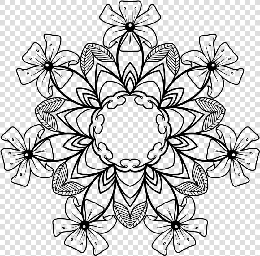 Black And White Floral Design   Shadow Drawing Beautiful Flowers  HD Png DownloadTransparent PNG